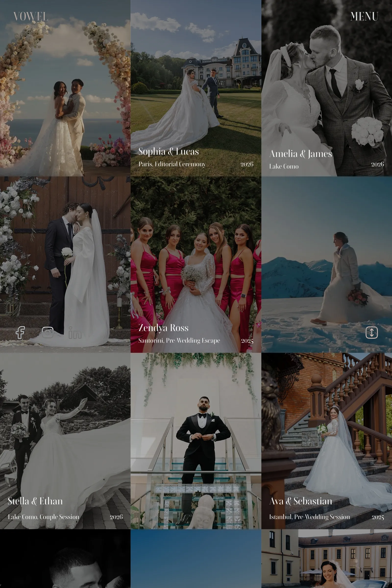 VOWEL â Wedding Photography & Cinematic Framer Template - Template design