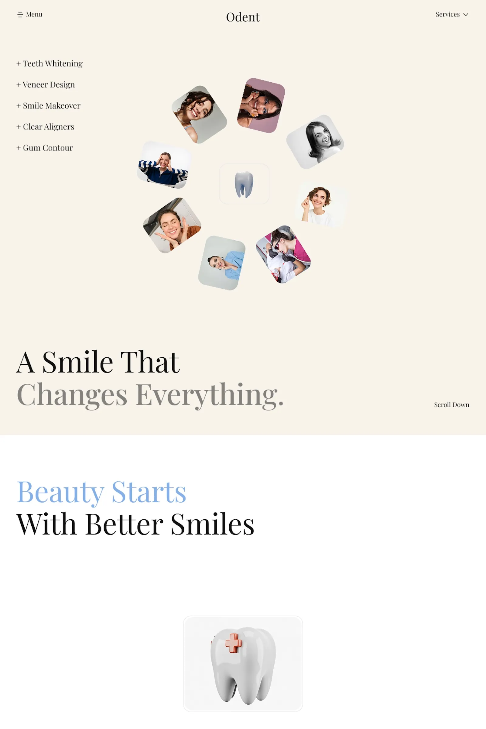 Odent â Premium Cosmetic Dental Framer Template - Template design