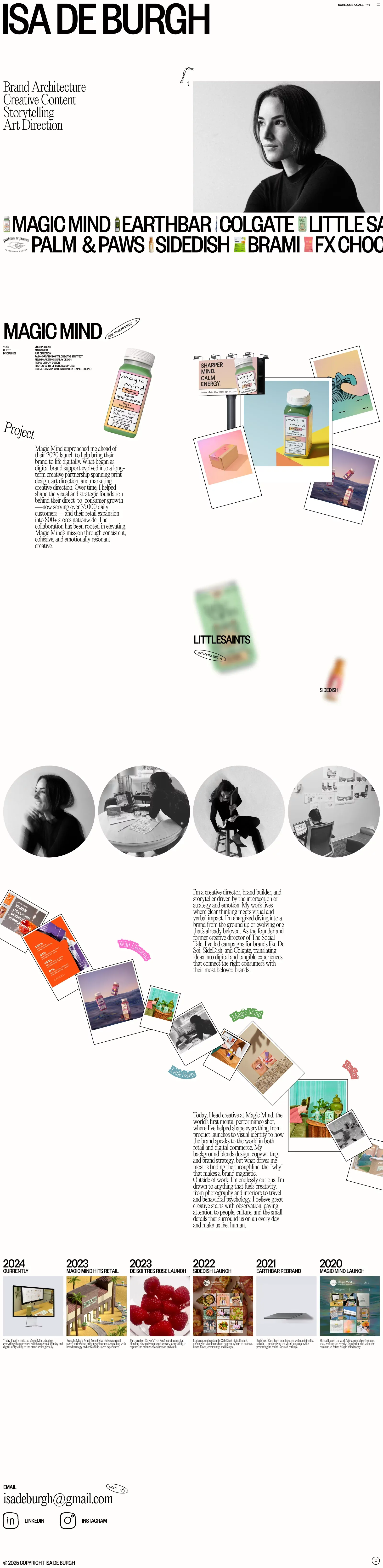 Isa de Burgh – CPG Brand Architect & Creative Director - Portfolio design