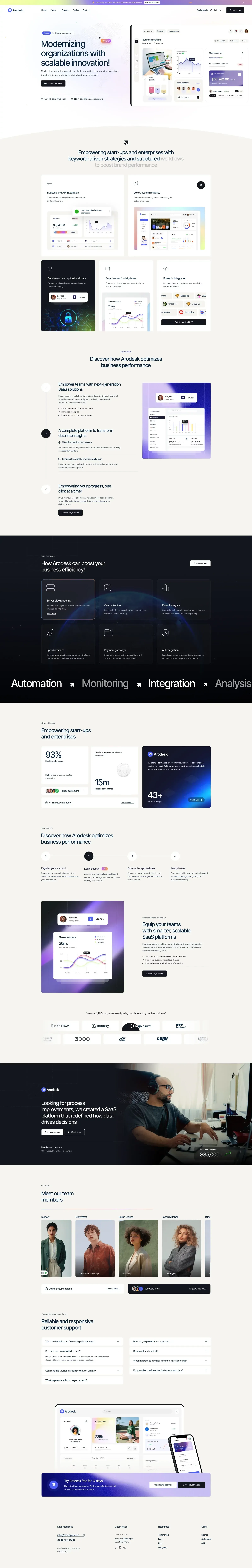 Arodesk - Webflow HTML website template - Template design