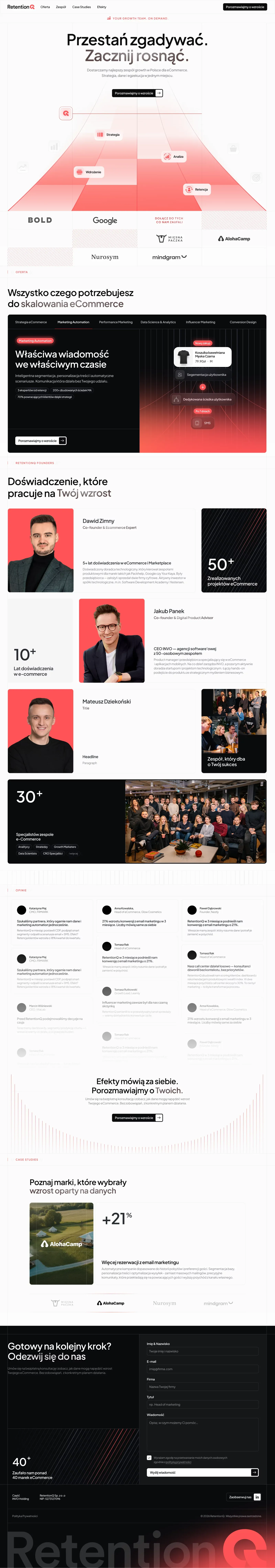 RetentionQ | Your Growth Team. On Demand. - Landing design