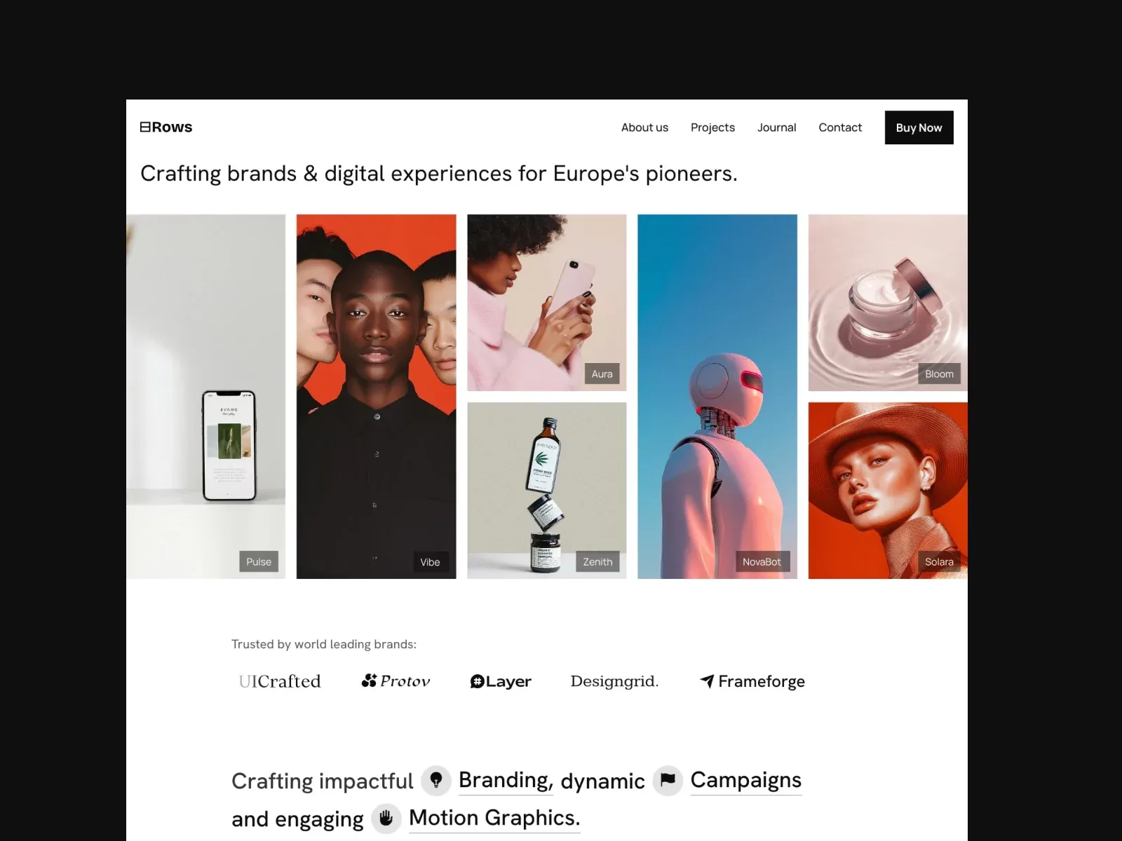 Rows - Agency/Portfolio Template - Portfolio design