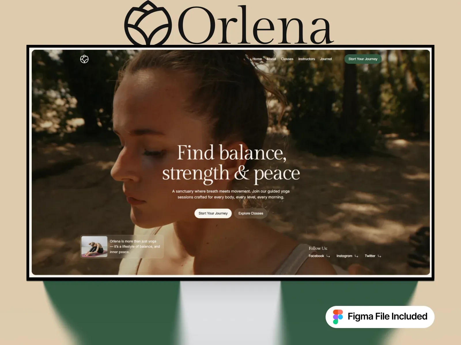 Orlena - Yoga and Wellness Academy Framer Template - Template design
