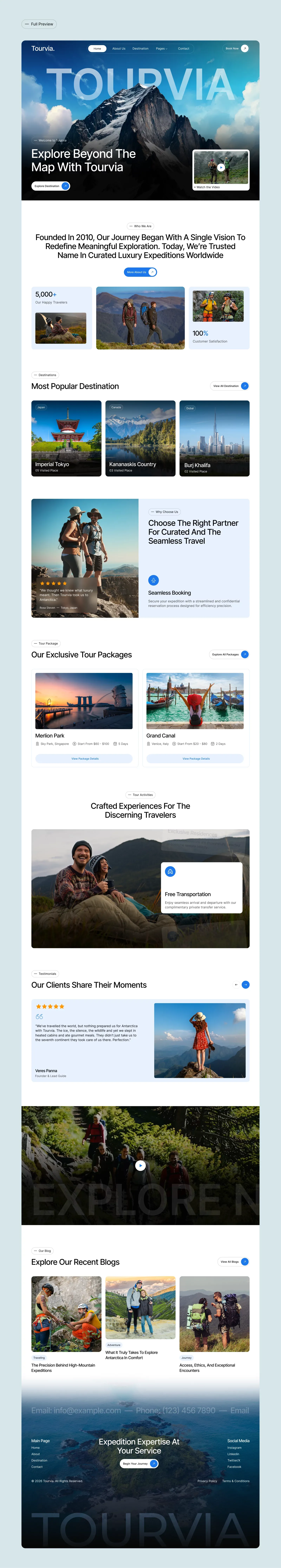 Tourvia - Webflow HTML Website Template - Template design