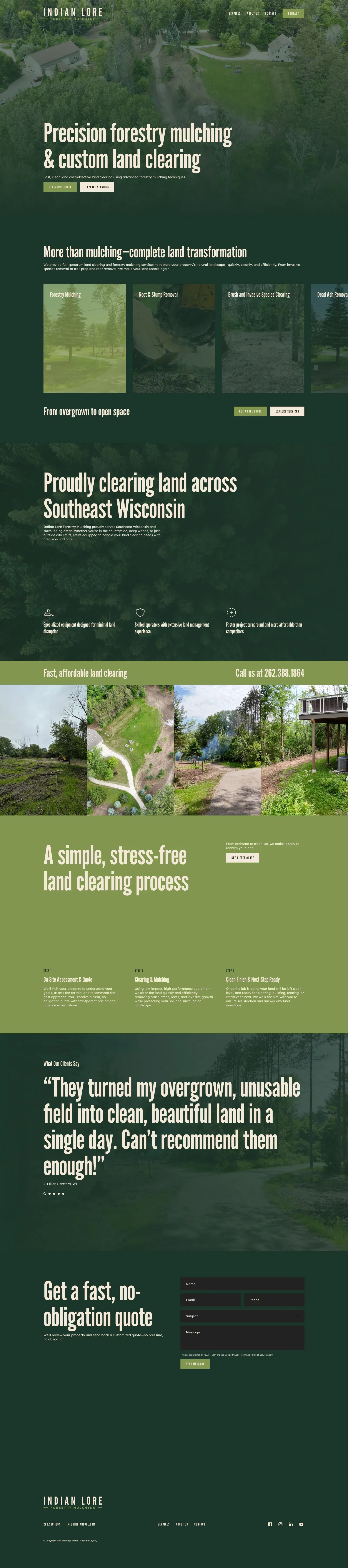 Forestry Mulching & Land Clearing Residential, Commercial & Agriculture | Wisconsin Land Clearing & Mulching Leader | Indian Lore Forestry Mulching - Landing design