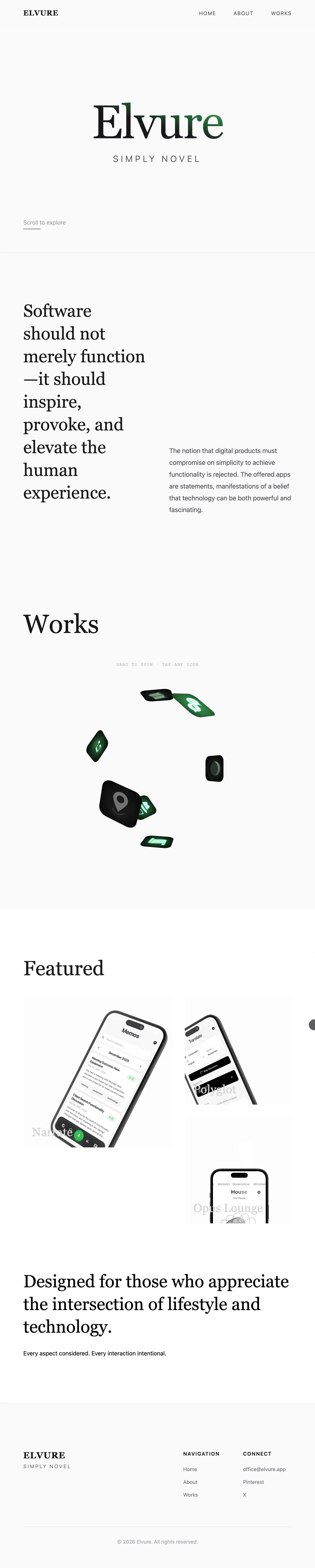 Elvure — Simply Novel - Portfolio design
