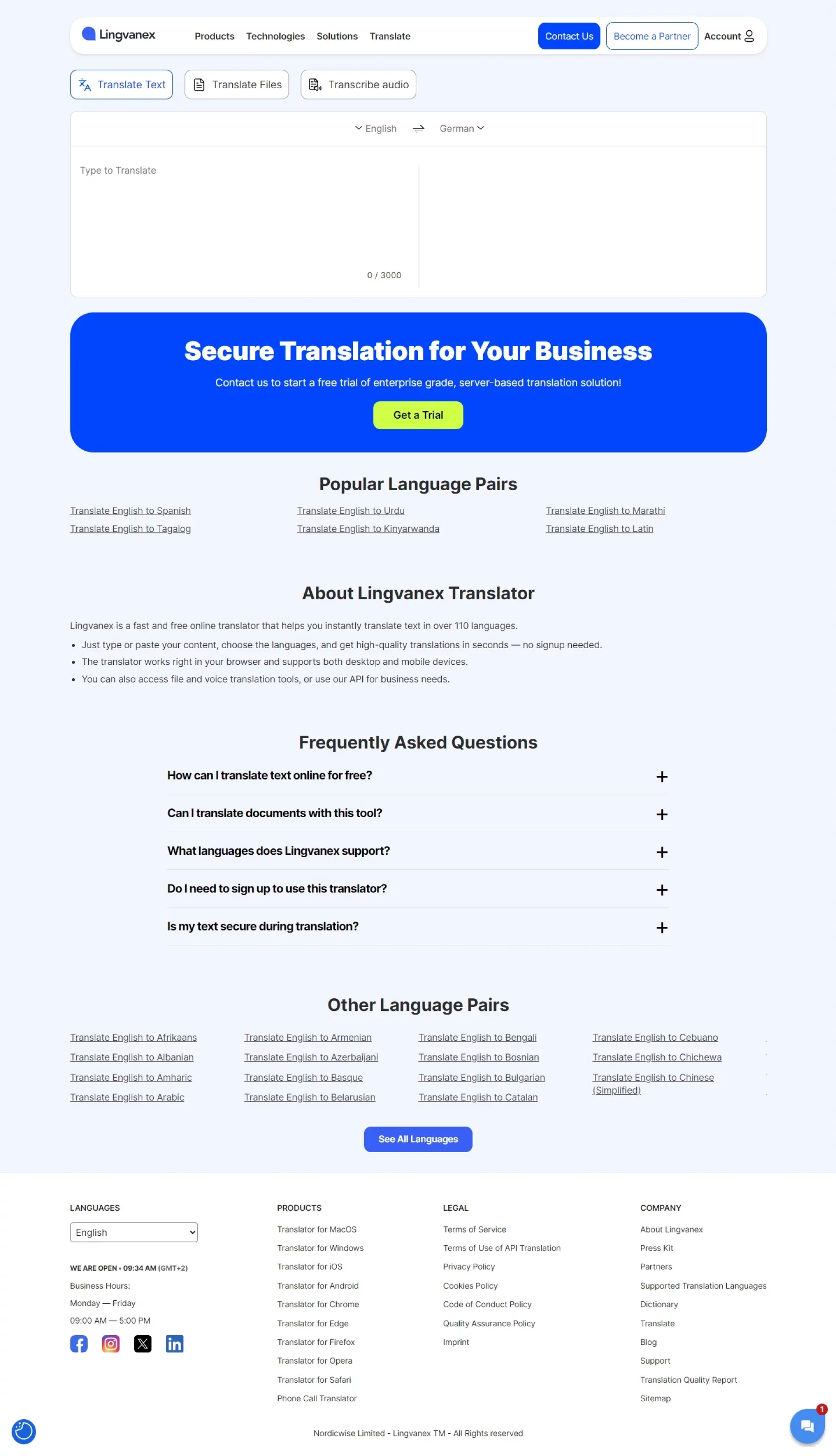 Translate Text Online for Free – Lingvanex - Other design