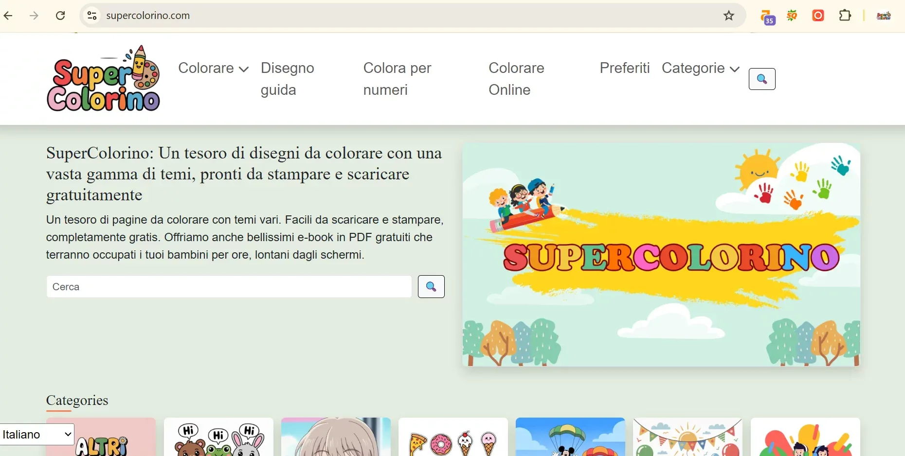 SuperColorino: Disegni da colorare pronti da stampare gratis - Product page design