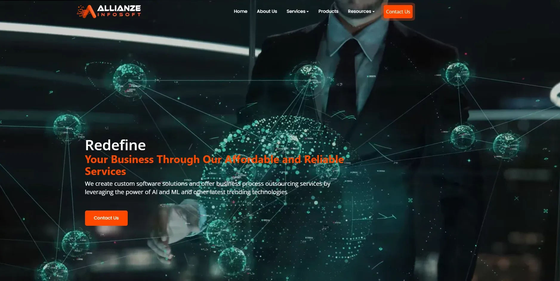 Certified software development company in USA, India | Allianze Infosoft - Landing design
