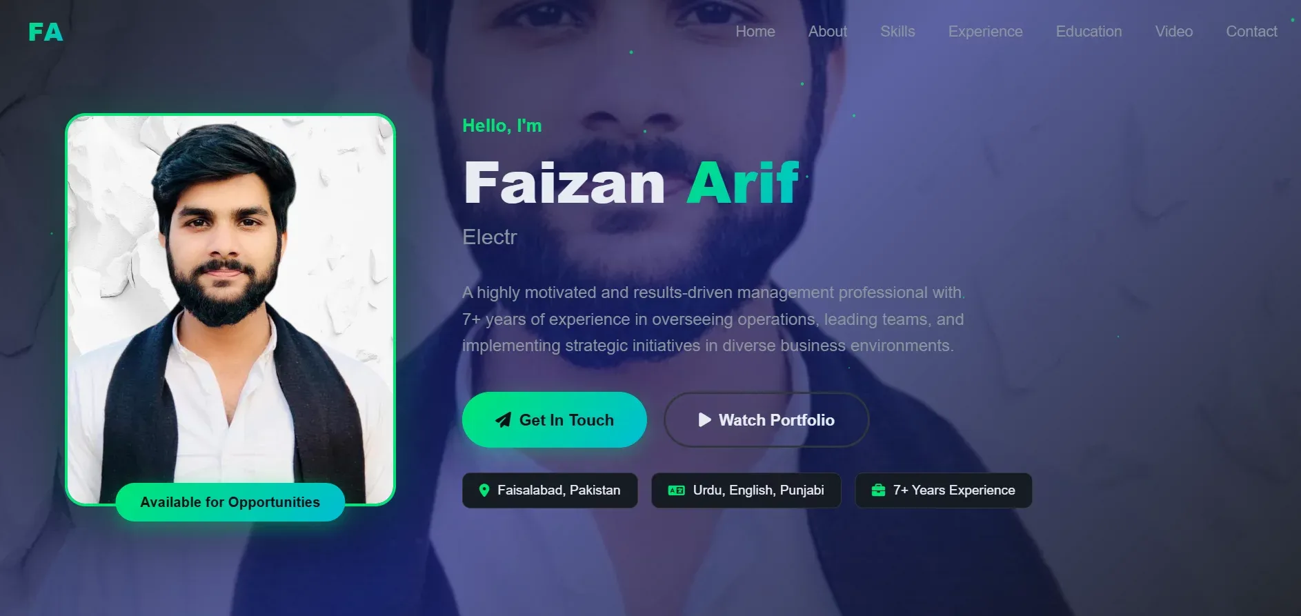 Faizan Arif - Professional Portfolio - Portfolio design