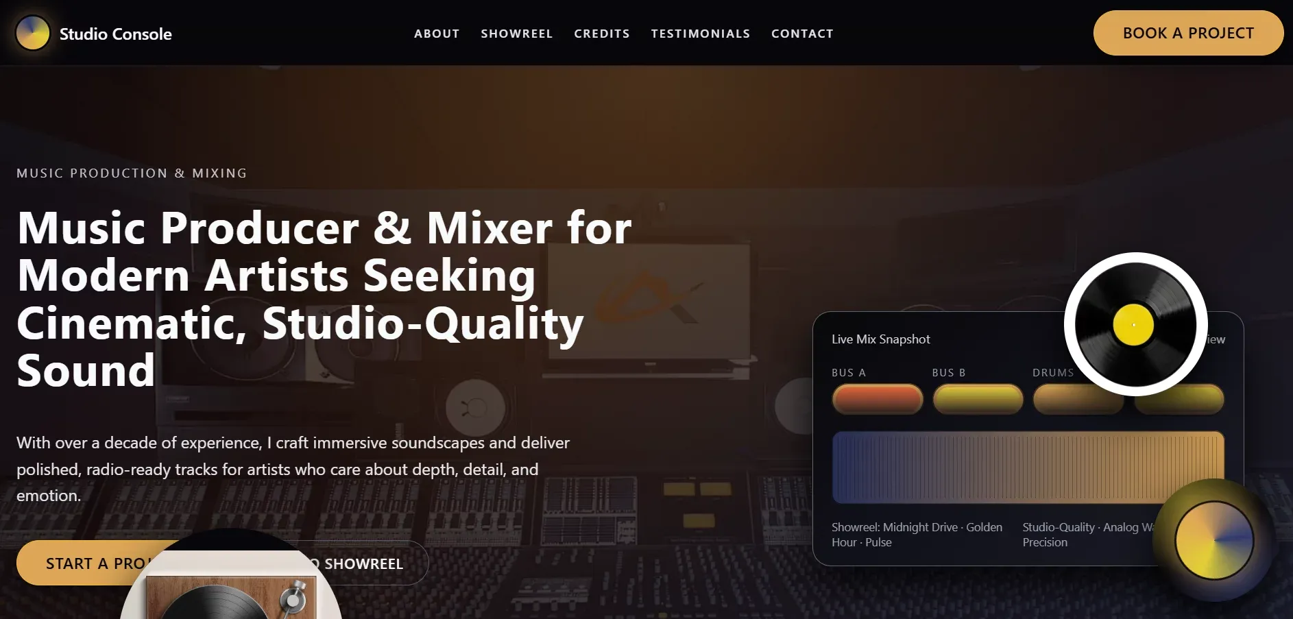 Music Producer Portfolio – Cinematic, Studio-Quality Sound - Career design