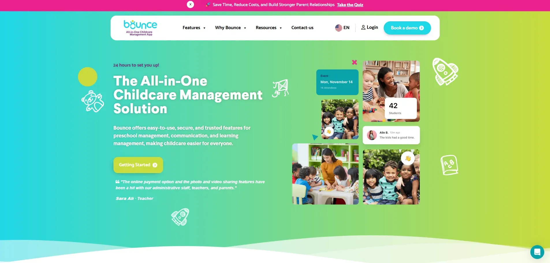 Home - Bounce: The All-in-One Childcare Management Solution - Other design