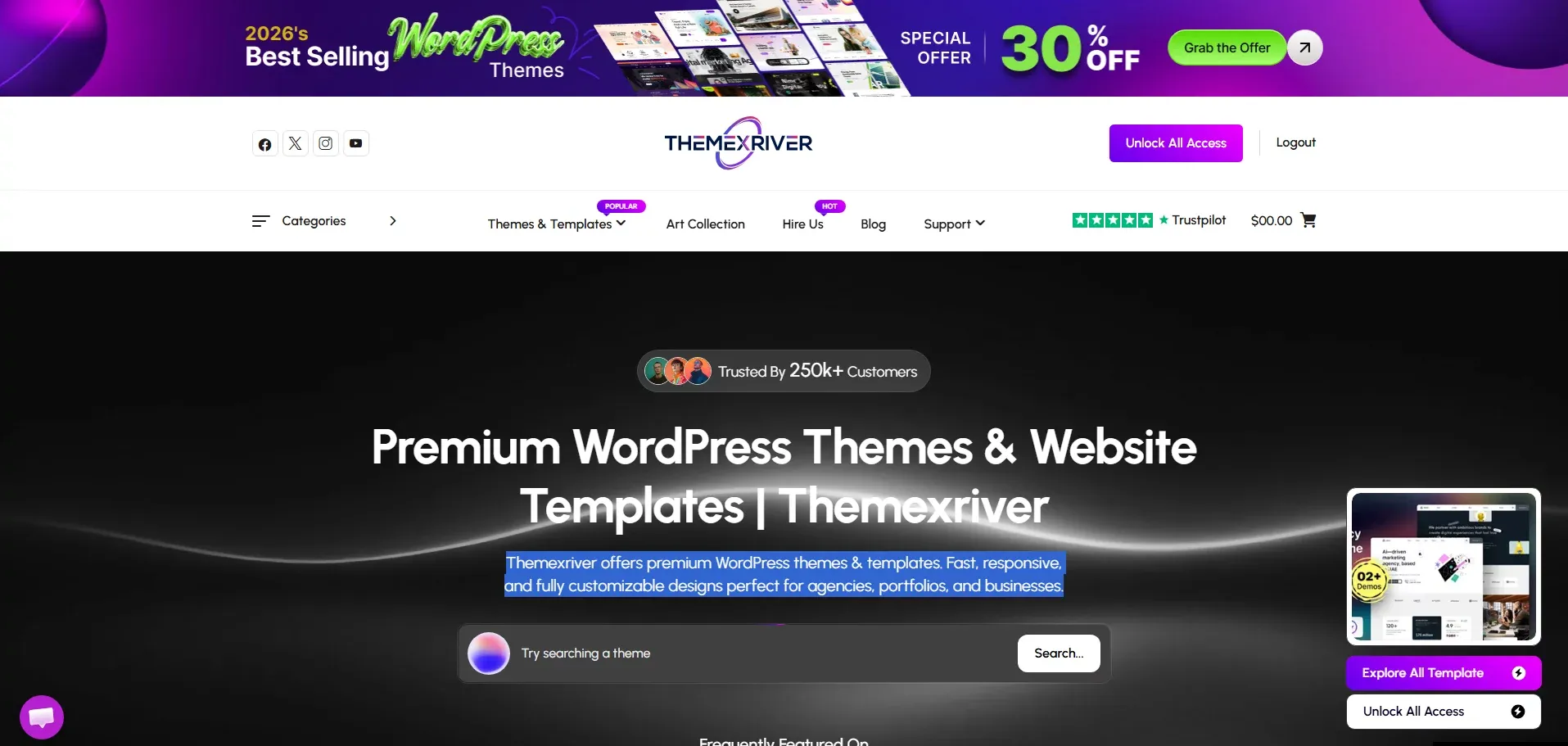Themexriver | Premium WordPress Themes & Website Templates - Product listing design