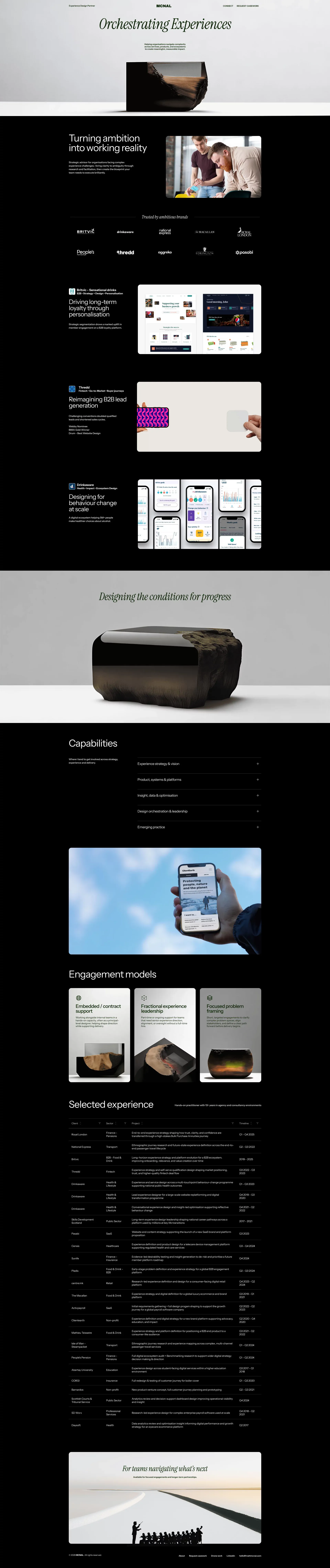 MCNAL - Experience Design Partner - Portfolio design