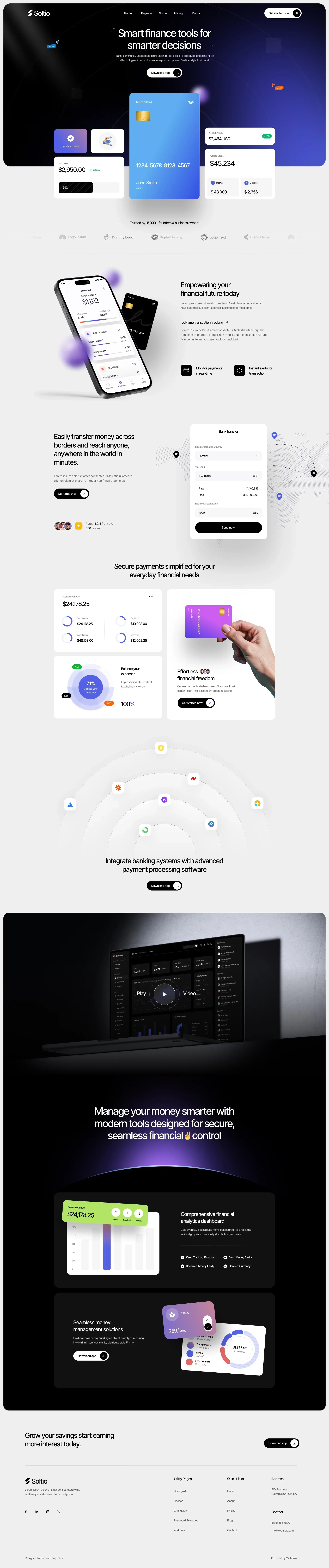 Soltio - Webflow HTML website template - Template design