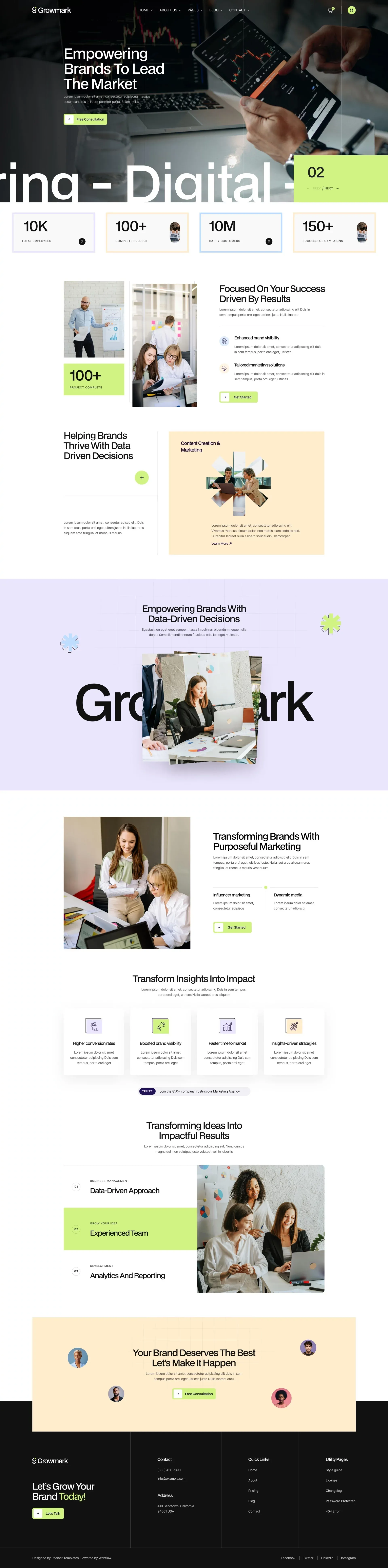 Growmark - Webflow Ecommerce website template - Template design