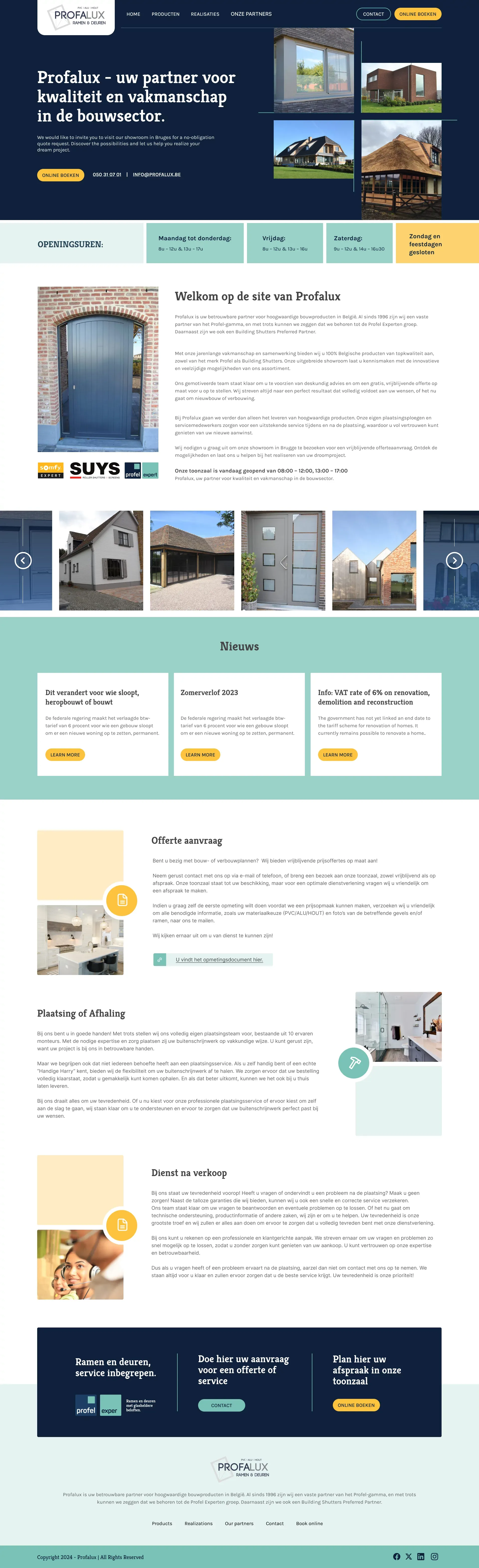 Profalux – Ramen & Deuren - Portfolio design