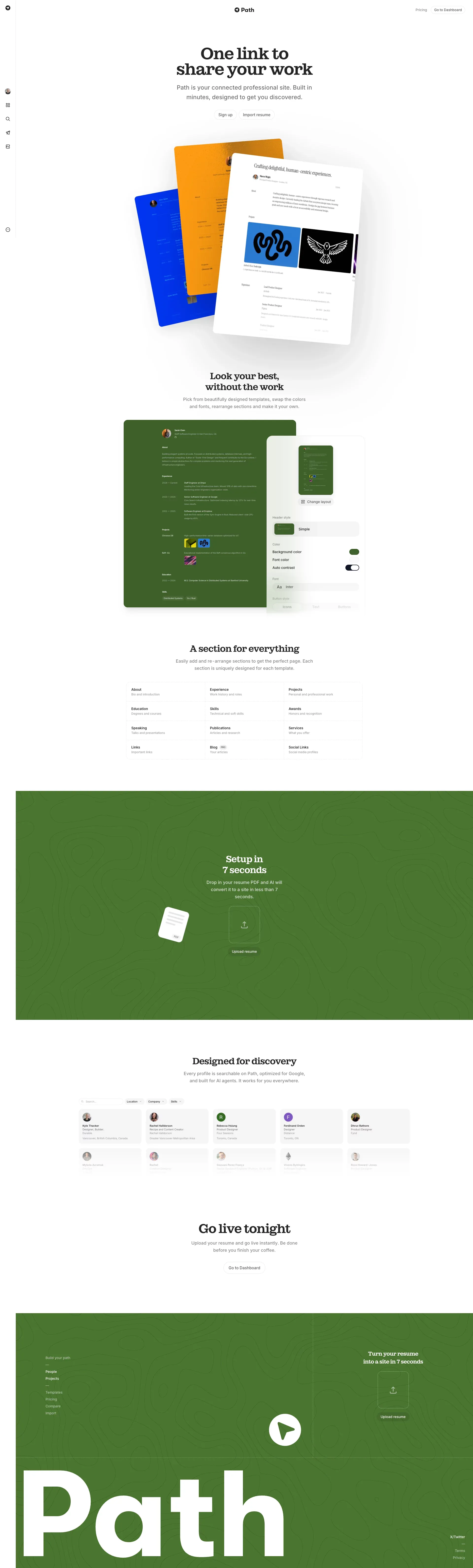 Path – Your professional site, live in minutes - Landing design