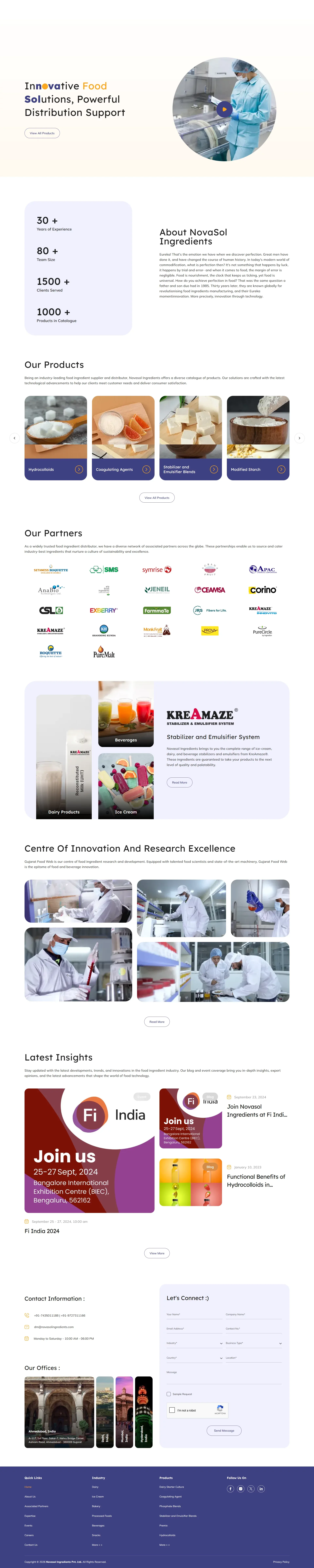 NovaSol Ingredients | Premium Food Ingredient Supplier - Landing design