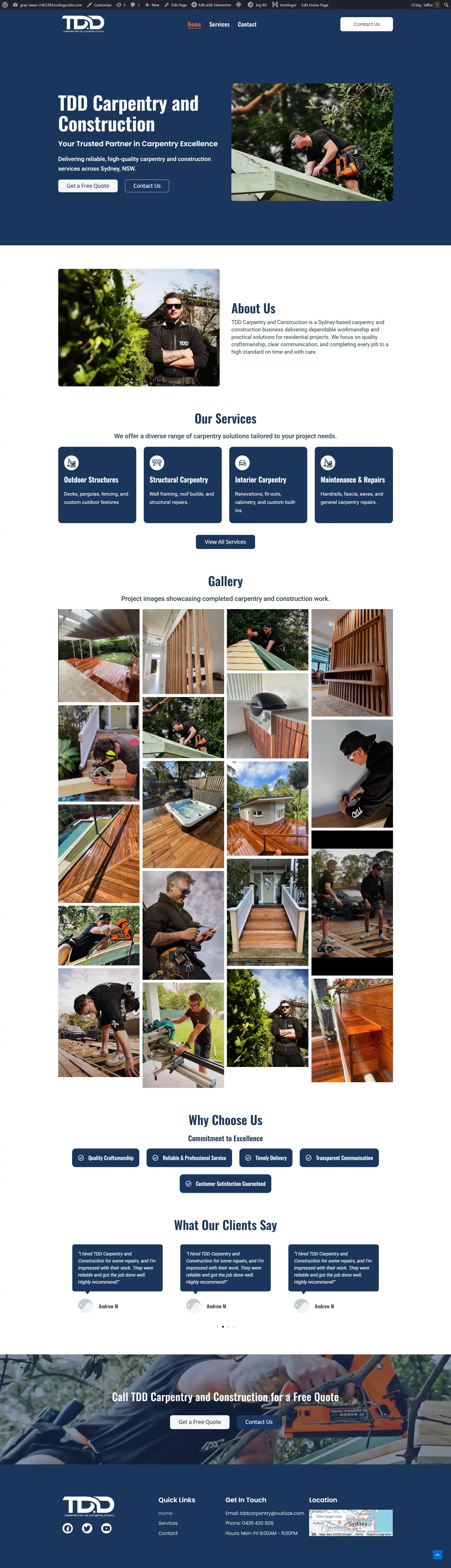 Home - https://tddcarpentry.com - Other design