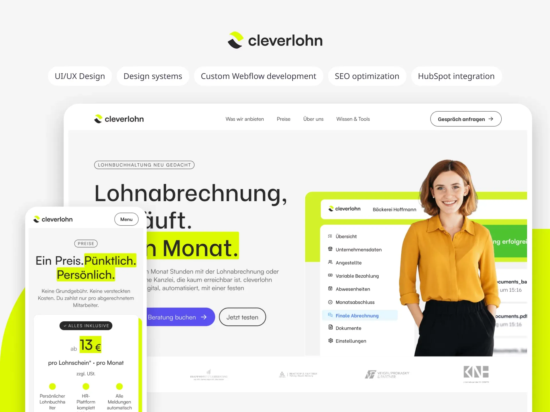 Lohnbüro & HR-Plattform für Unternehmen - Portfolio design