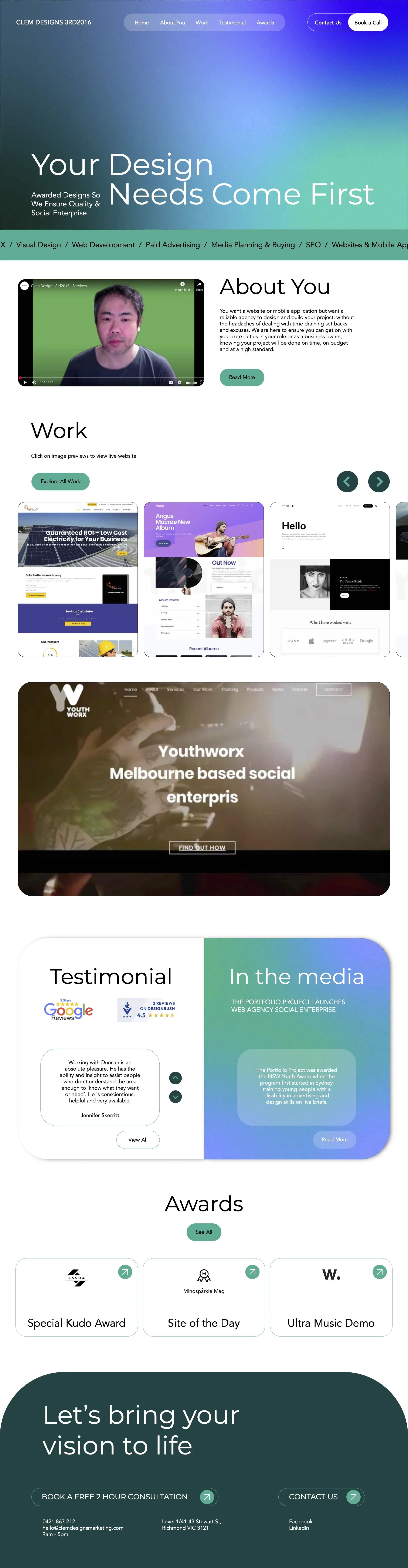 Clem - Portfolio design