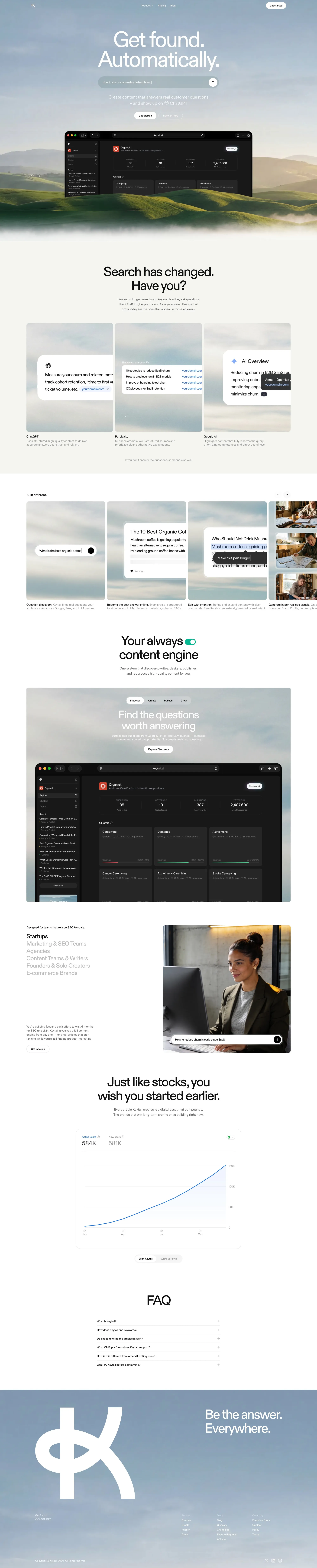 Keytail – Be the Answer Everywhere People Search - Landing design