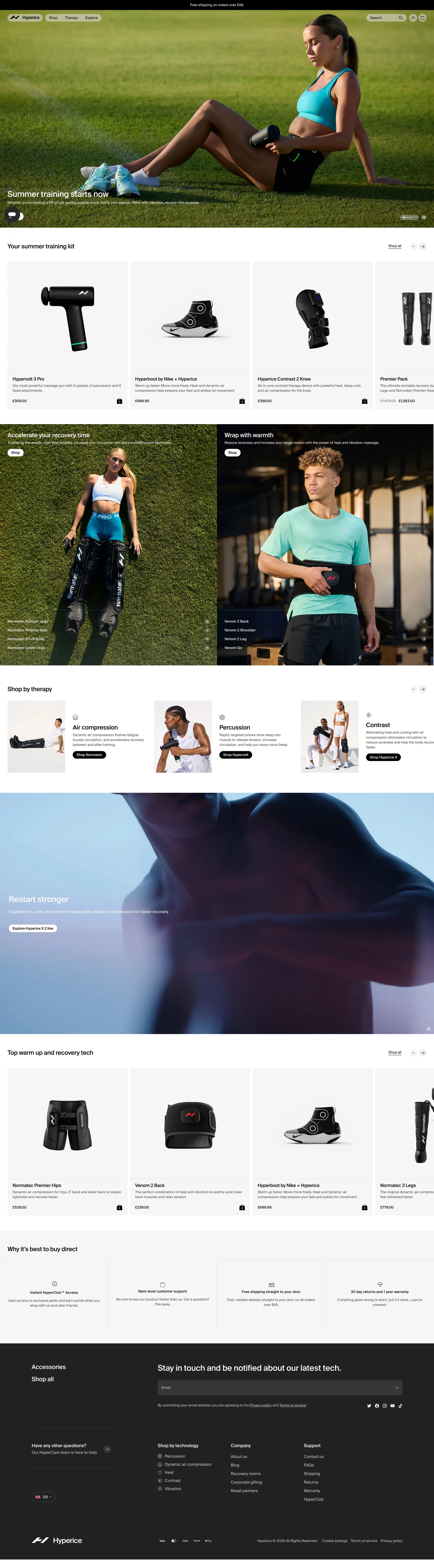 Hyperice | Recovery & Wellness Technology - Ecommerce design