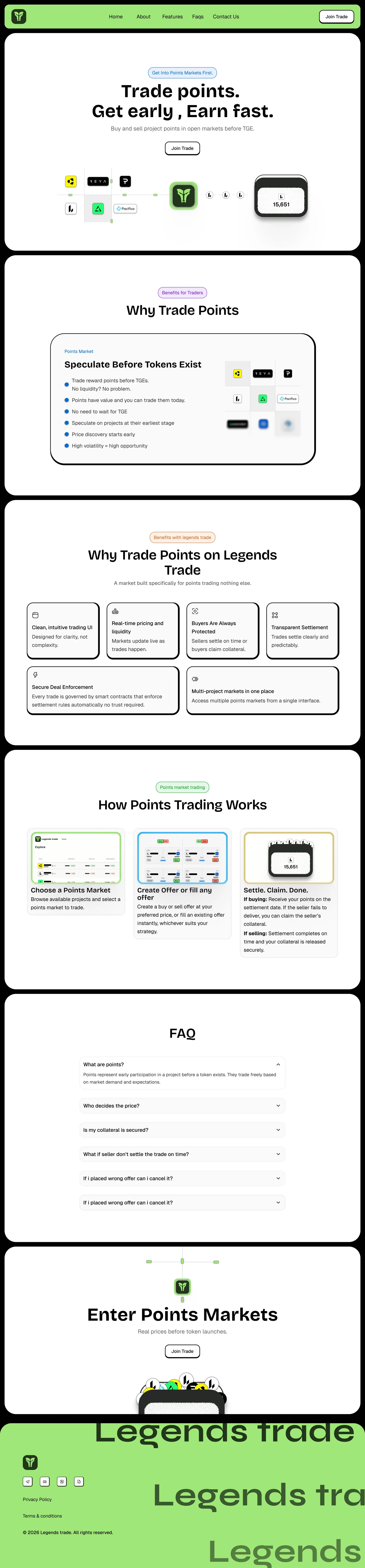 Legends Trade - Landing design