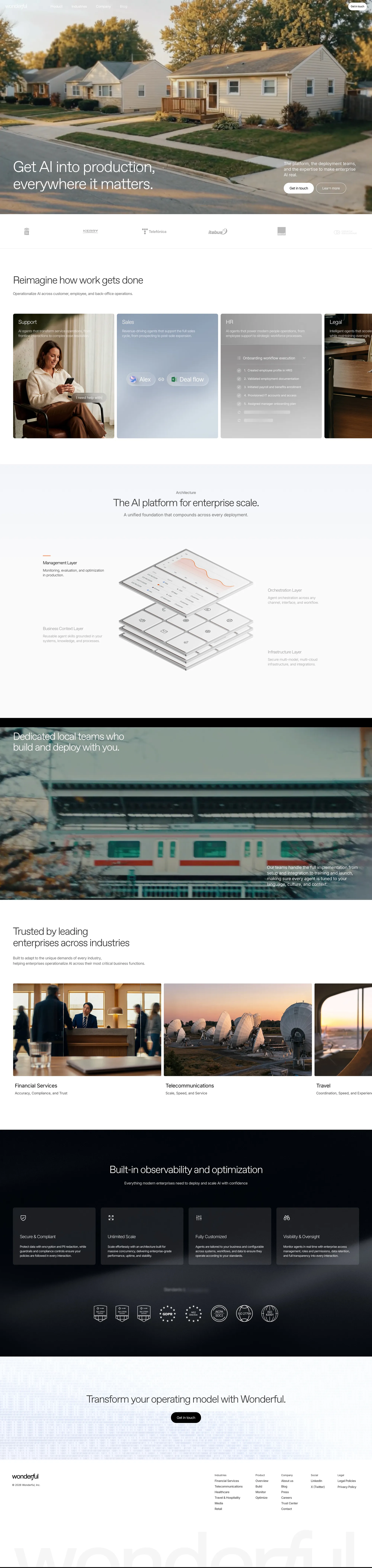 Wonderful | The Enterprise Agent Platform - Landing design