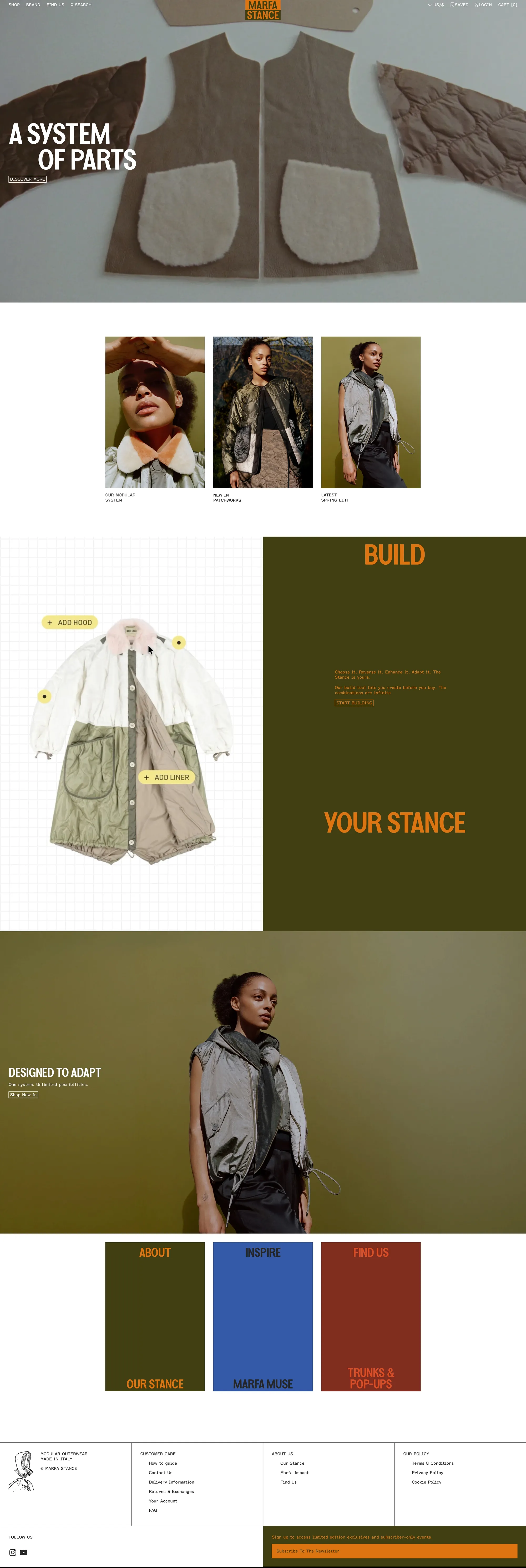 MARFA STANCE | Reversible Modular Women's Outerwear - Ecommerce design