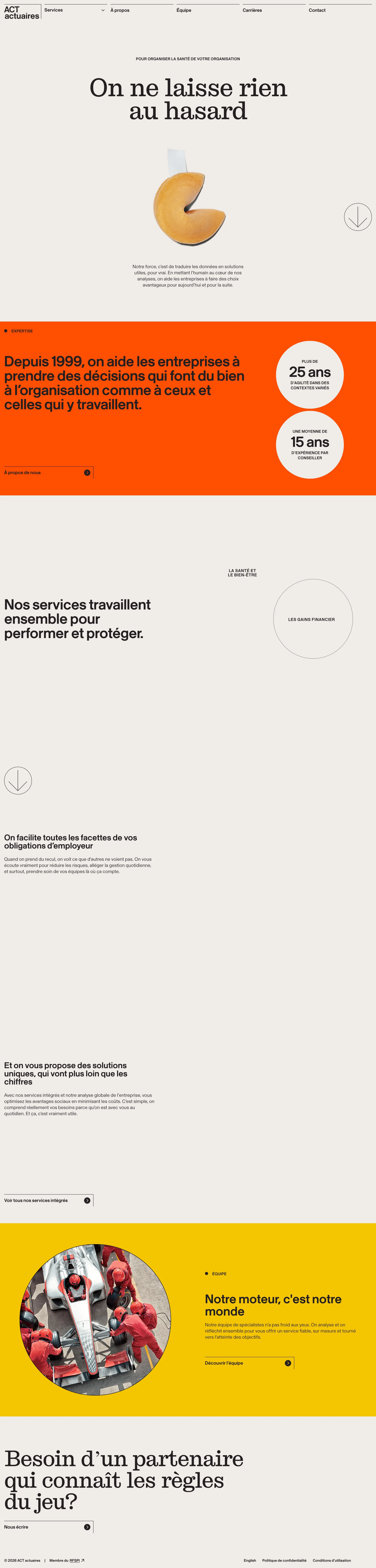 Pour le bien-être des organisations | ACT actuaires - Portfolio design