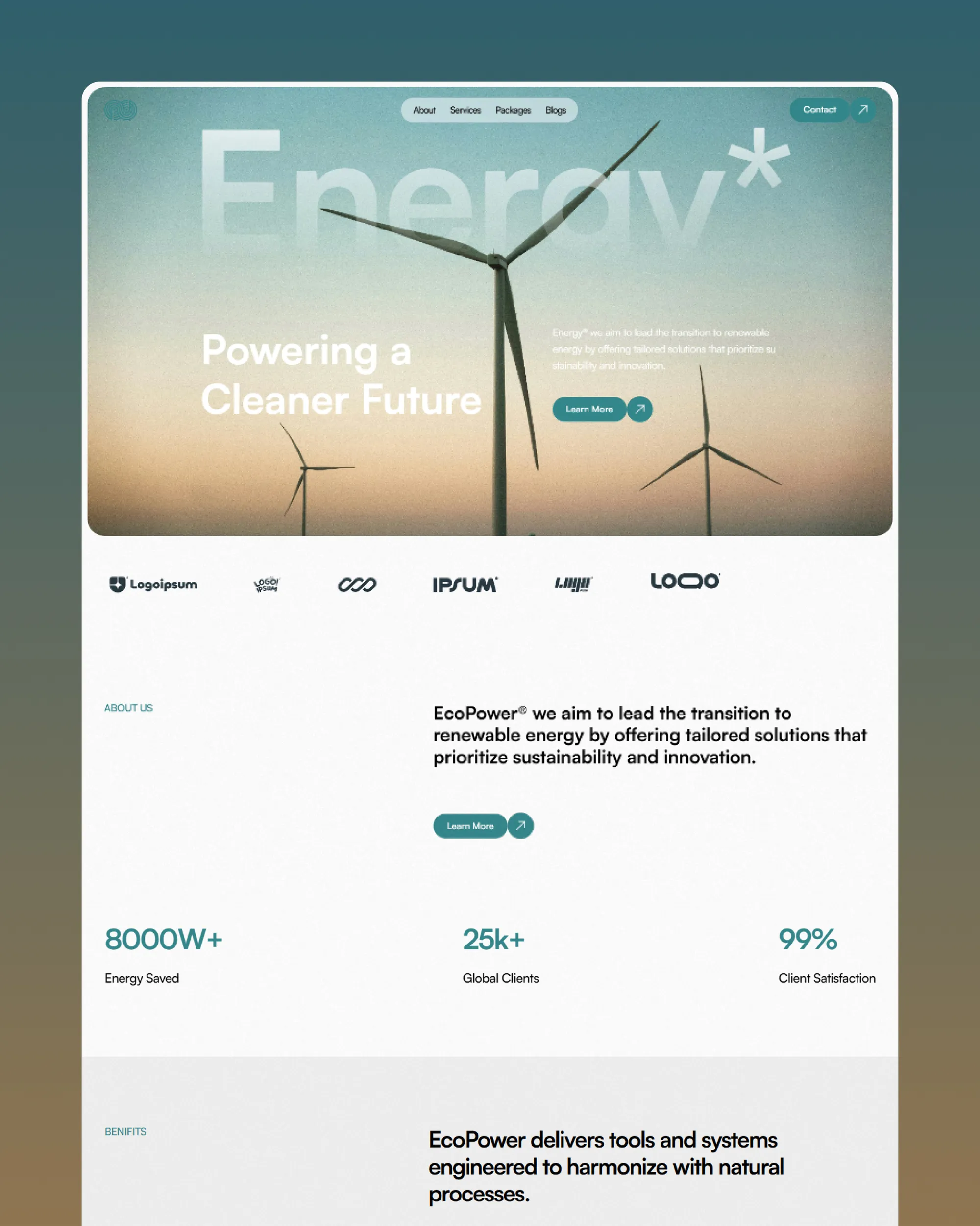 EnergyPower-Environment Website Template - Template design