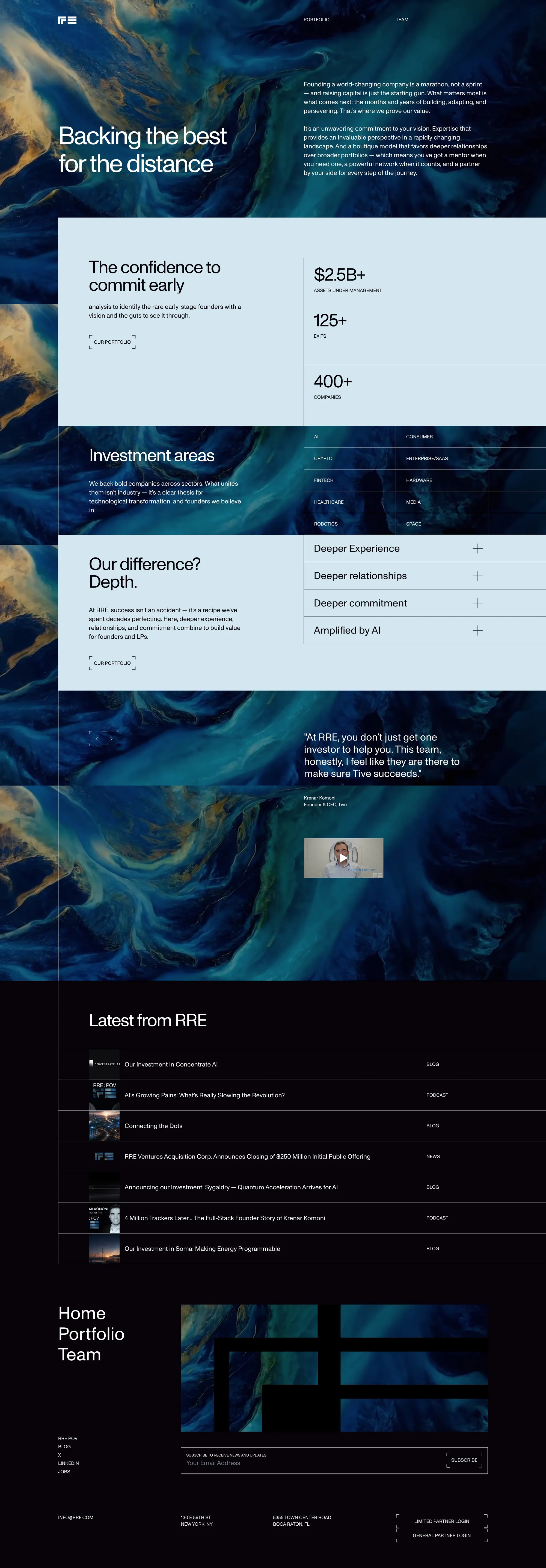 RRE: Early-Stage Venture Capital Partner - Landing design