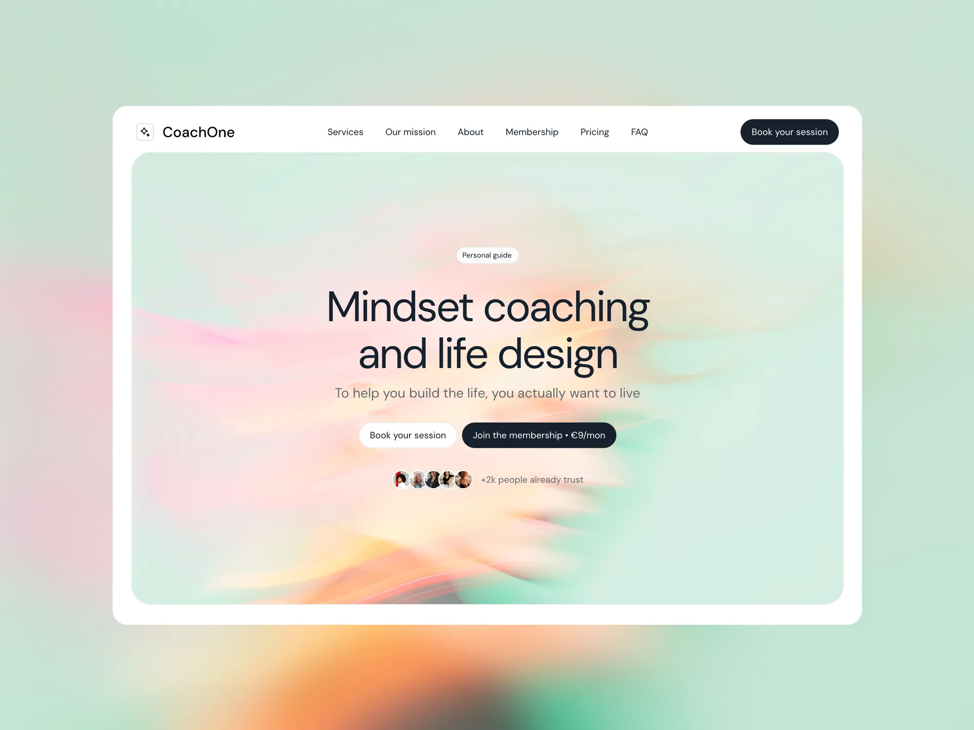 Coachone · One-Page Template for Coaches & Consultants - Template design