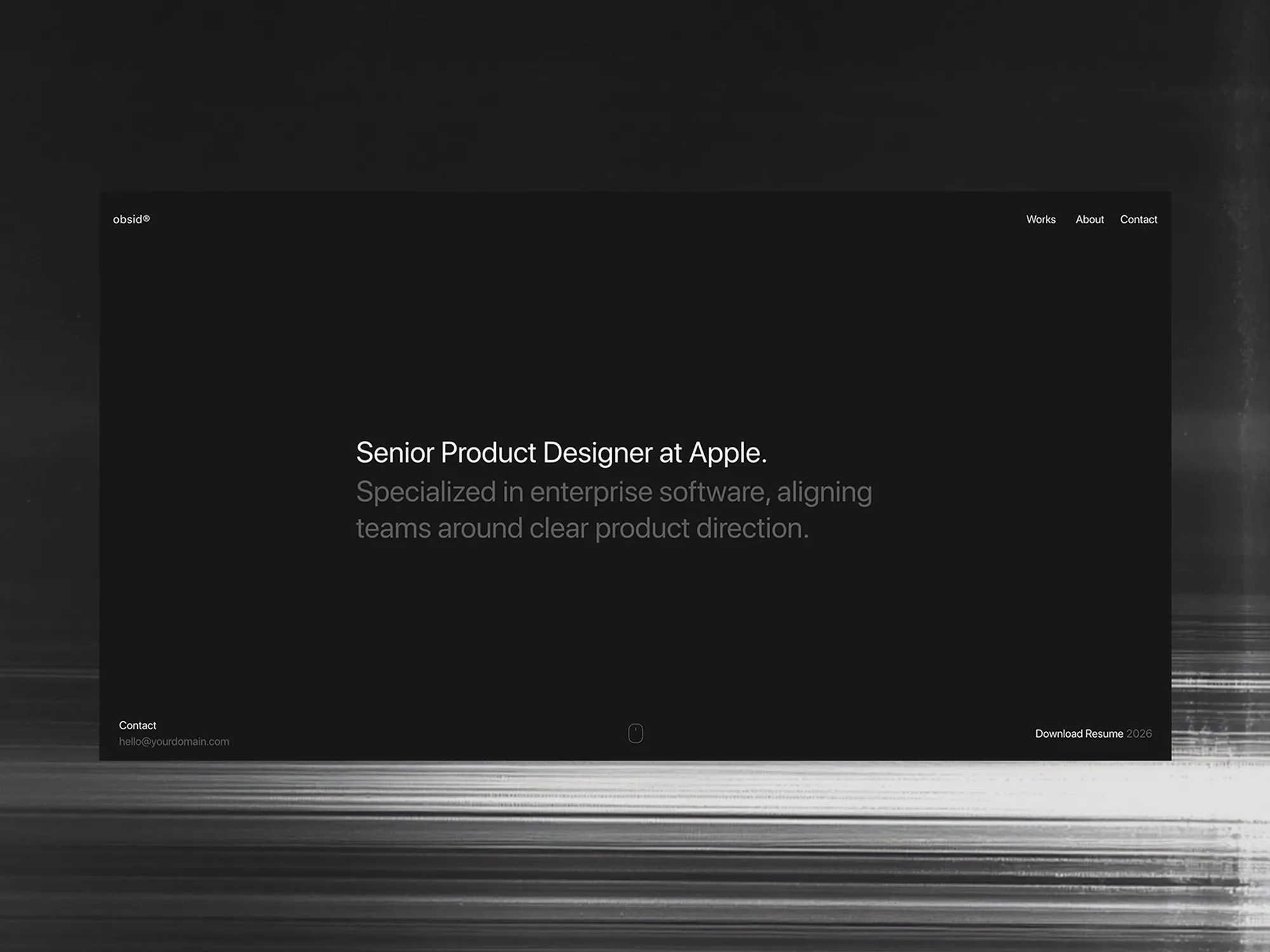 Obsid - Framer Creative Portfolio Template by Raffaele Parlato - Template design