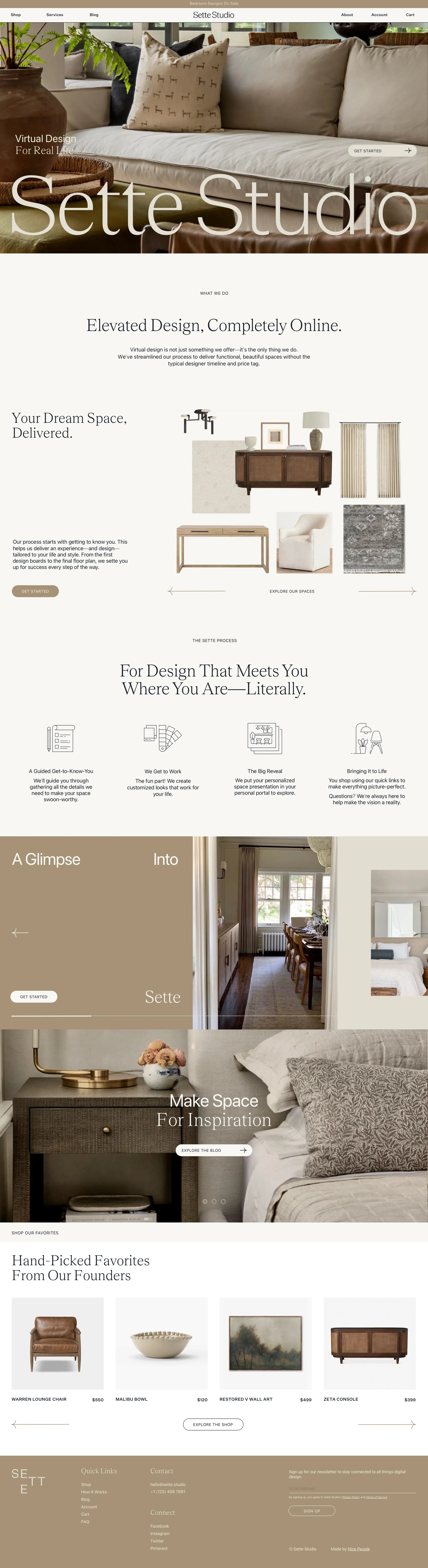 Sette Studio • Online Interior Design Services - Ecommerce design