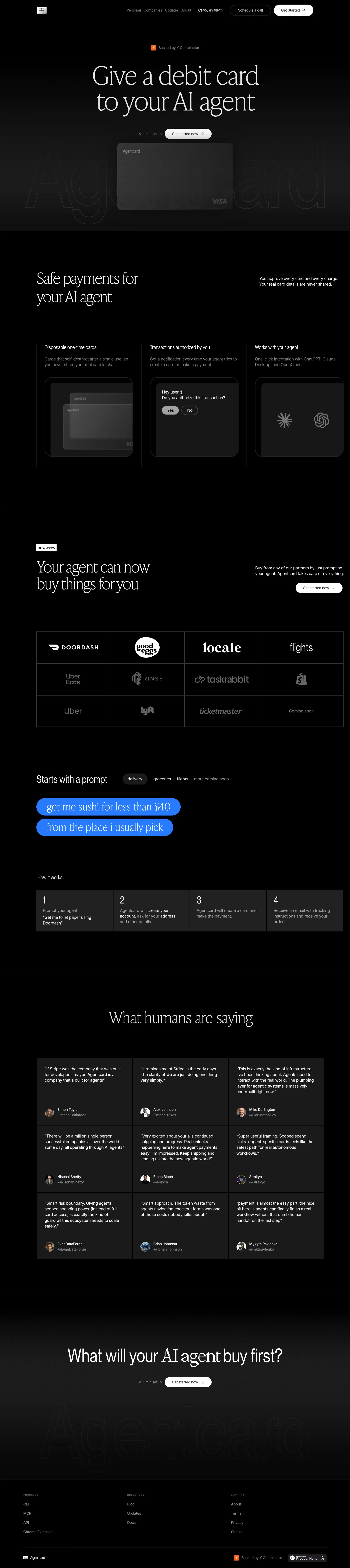 Agentcard - Landing design