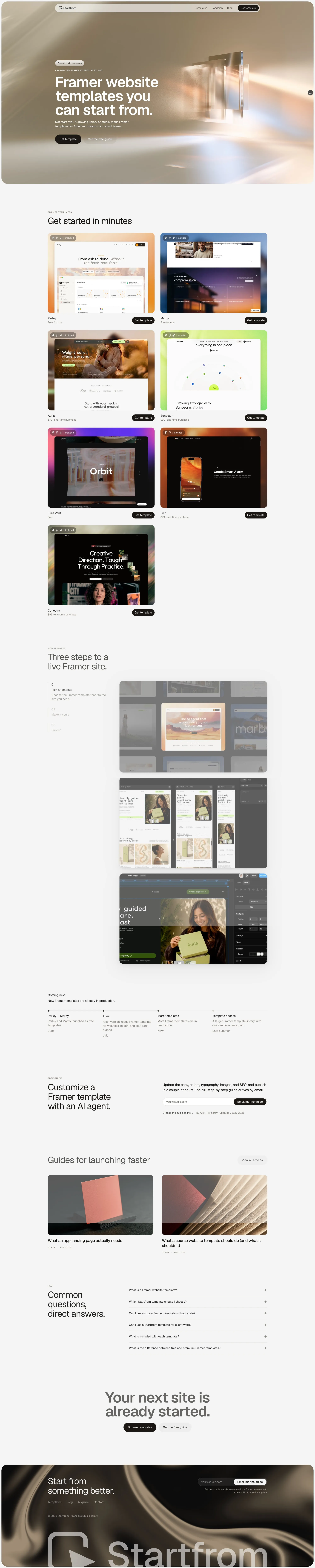 Framer Website Templates for Startups | Startfrom - Ecommerce design