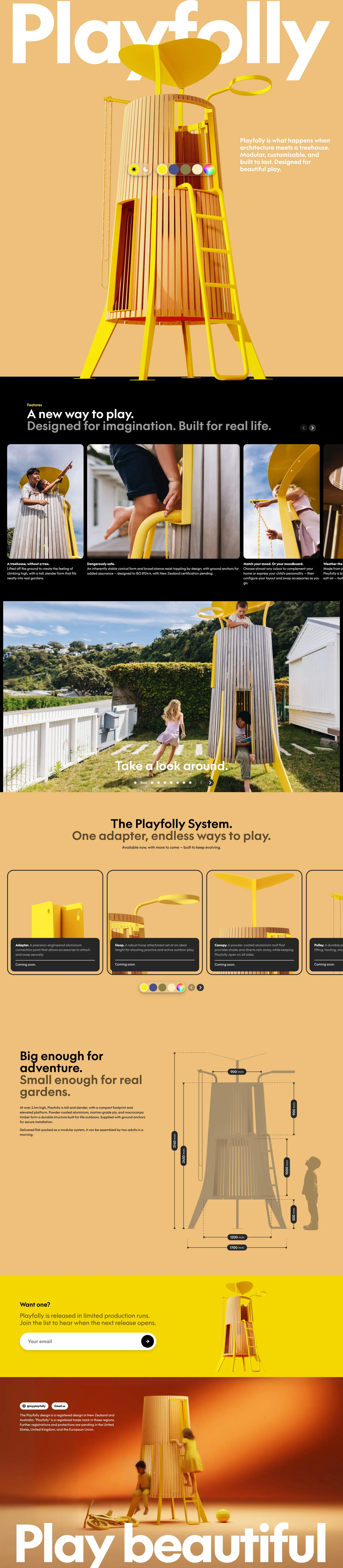 Playfolly - Play beautiful. - Landing design