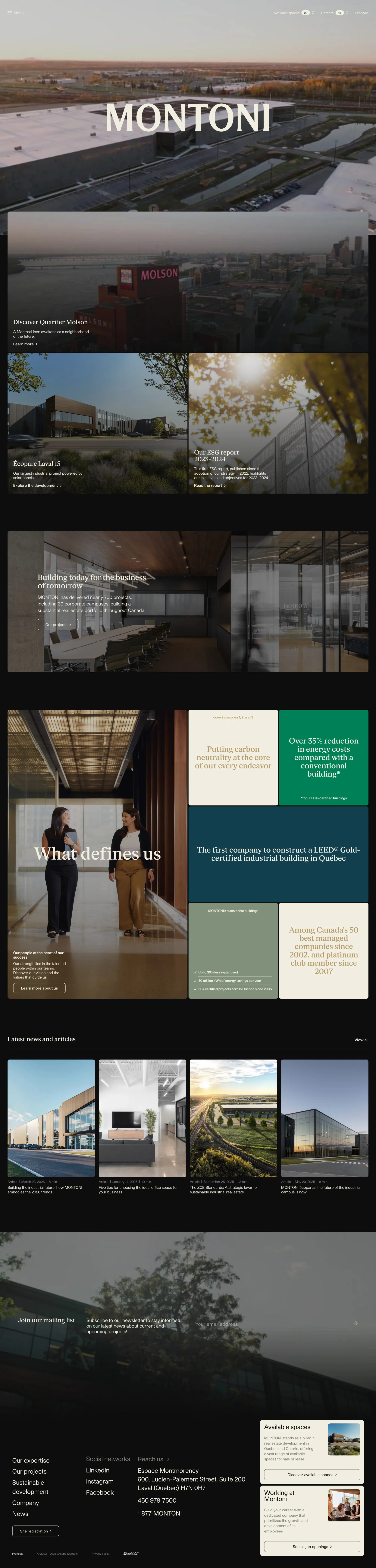 Accueil | Groupe Montoni - Portfolio design