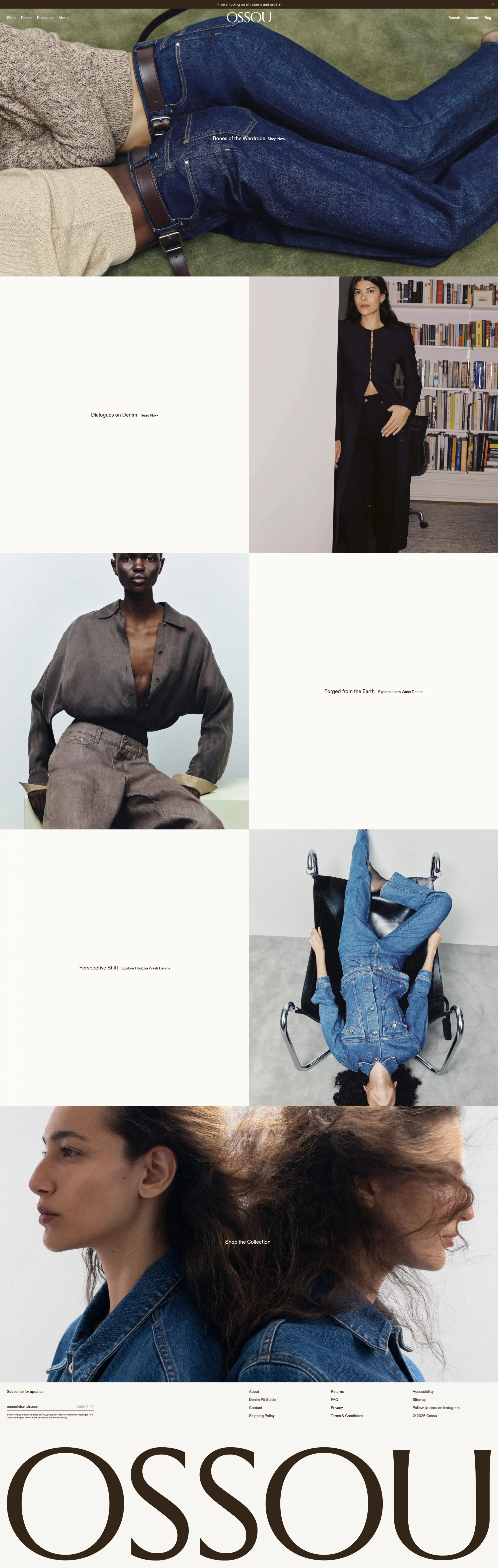 Ossou Denim Official Website - Ecommerce design