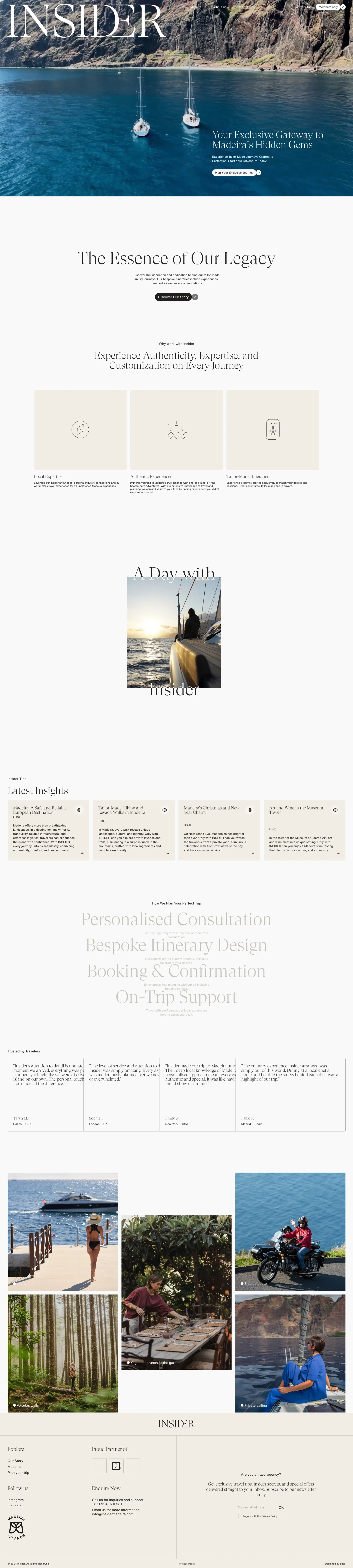 Exclusive Tailor-Made Luxury Travel Experiences in Madeira | Insider - Landing design
