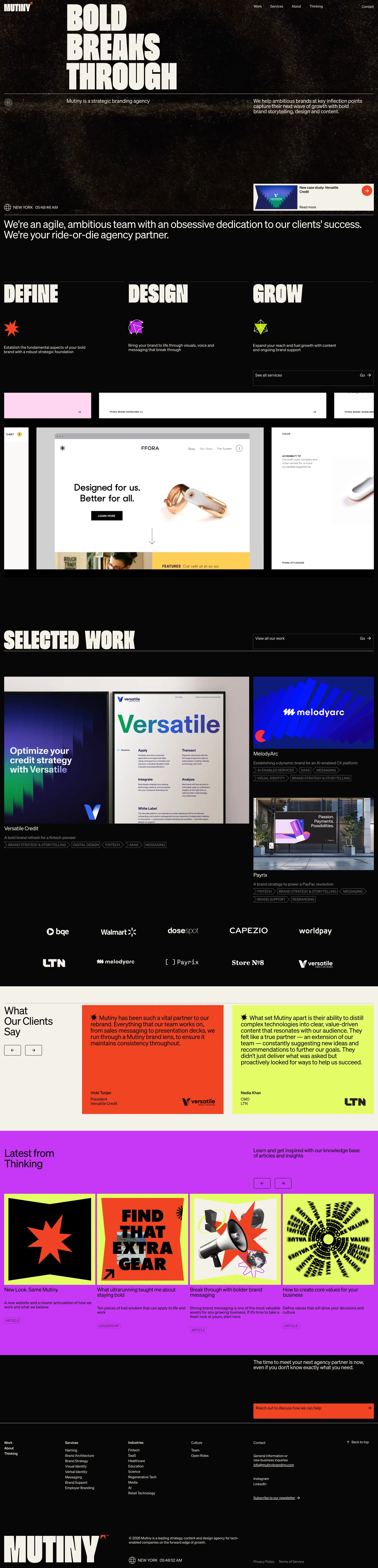 Mutiny | Branding Agency for B2B and B2C  | Bold Breaks Through - Portfolio design