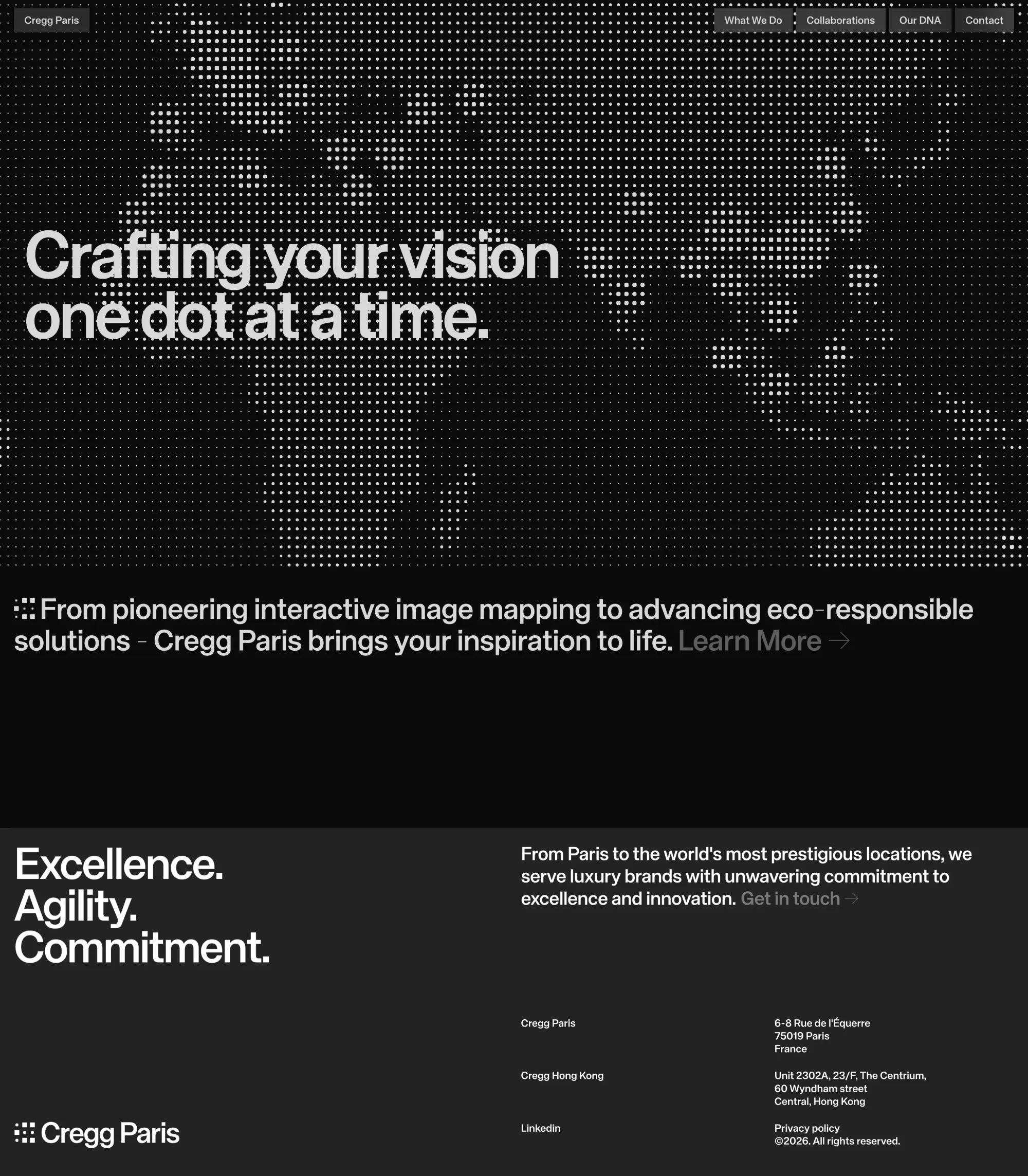 Crafting your vision one dot at a time. | CREGG Paris - Portfolio design