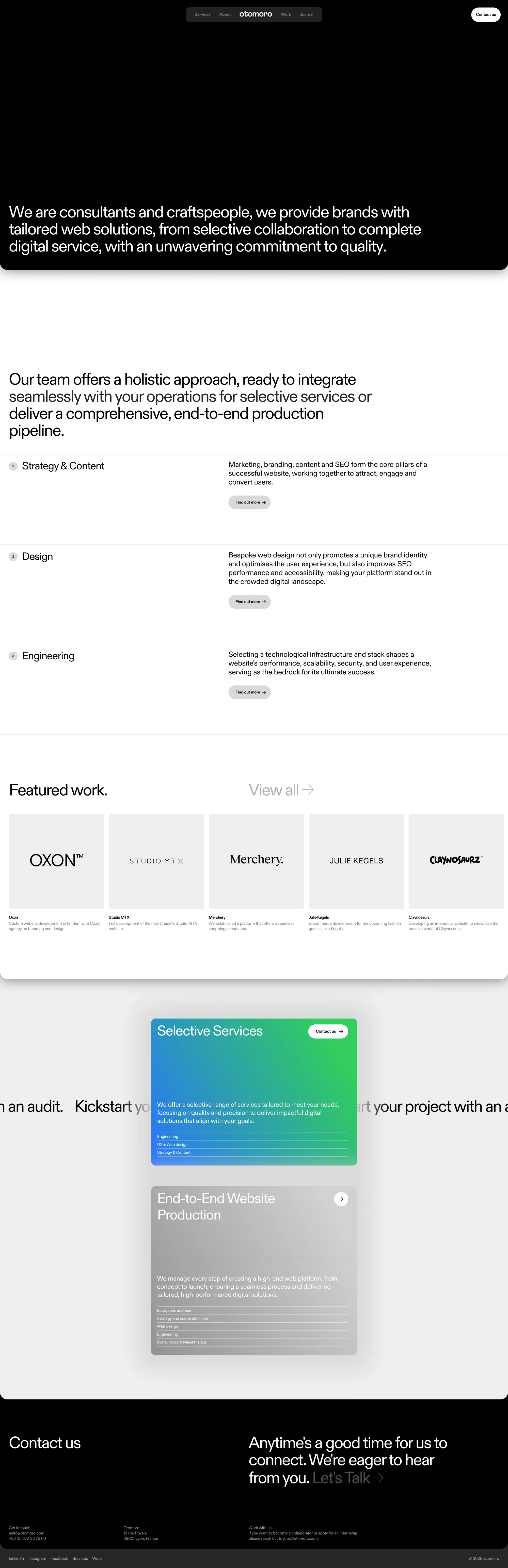 Otomoro | High-end digital production - Portfolio design