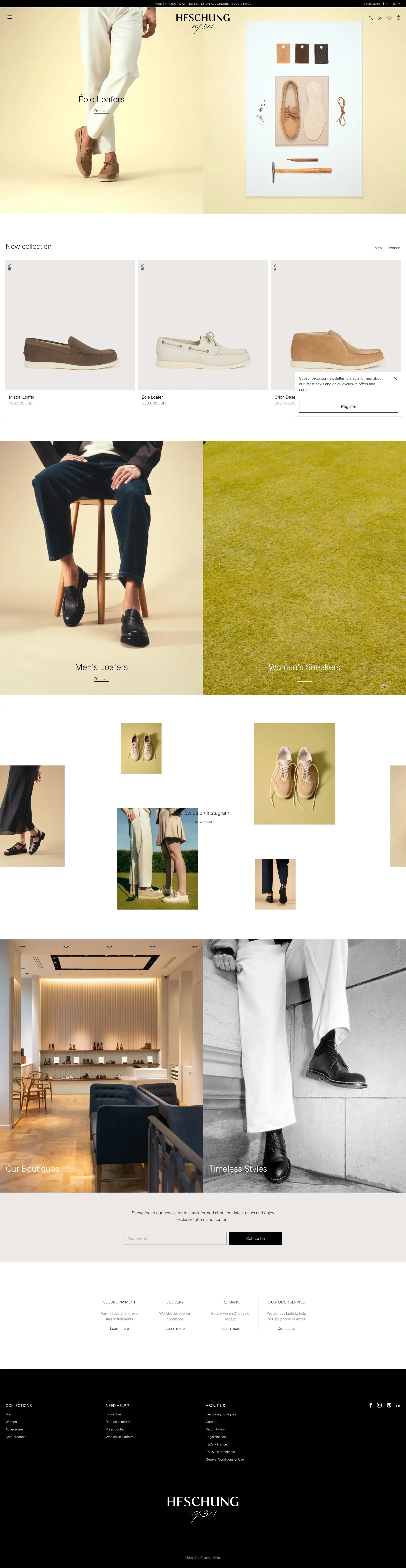 Heschung, fabricant français de chaussures depuis 1934– Heschung & Cie - Ecommerce design