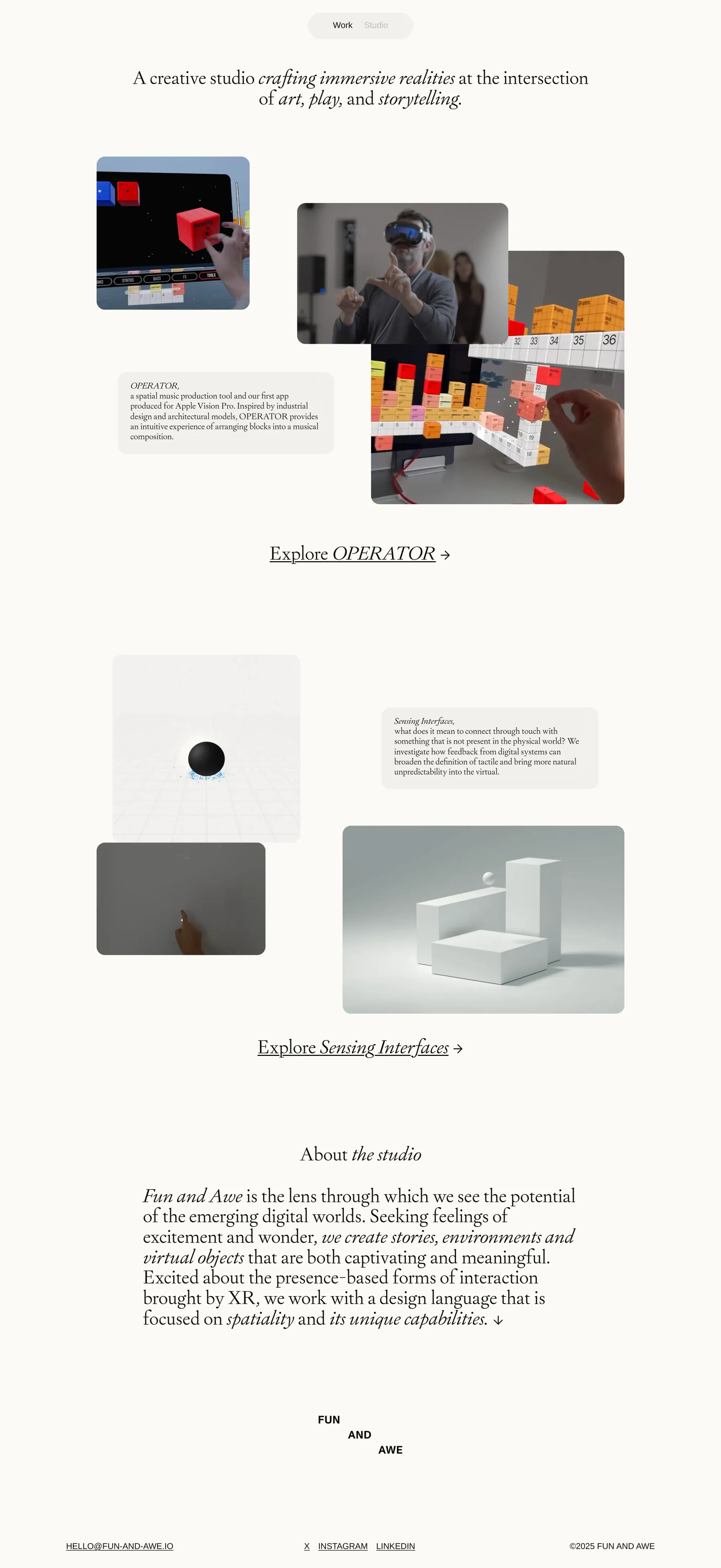 FUN AND AWE - Portfolio design