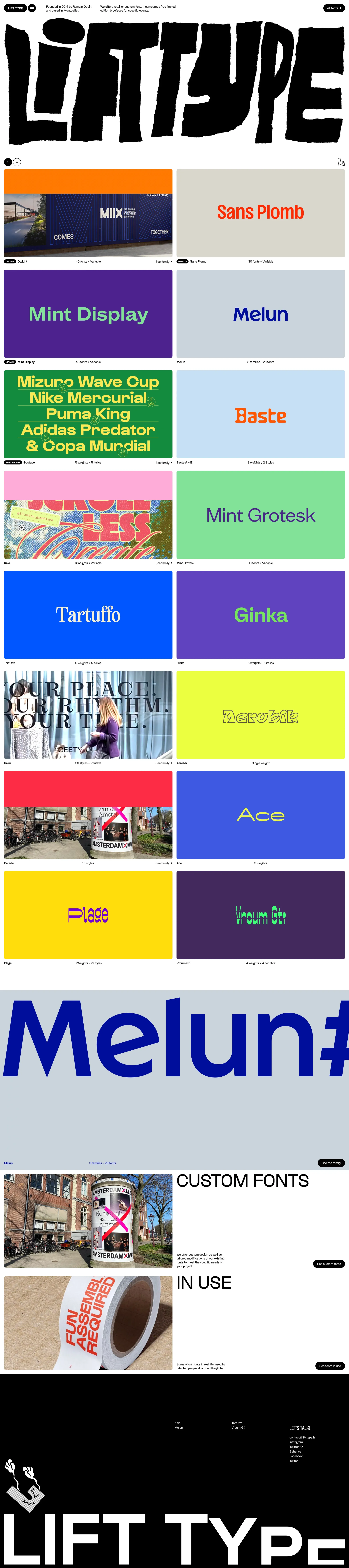 Lift Type — A french digital type foundry - Portfolio design