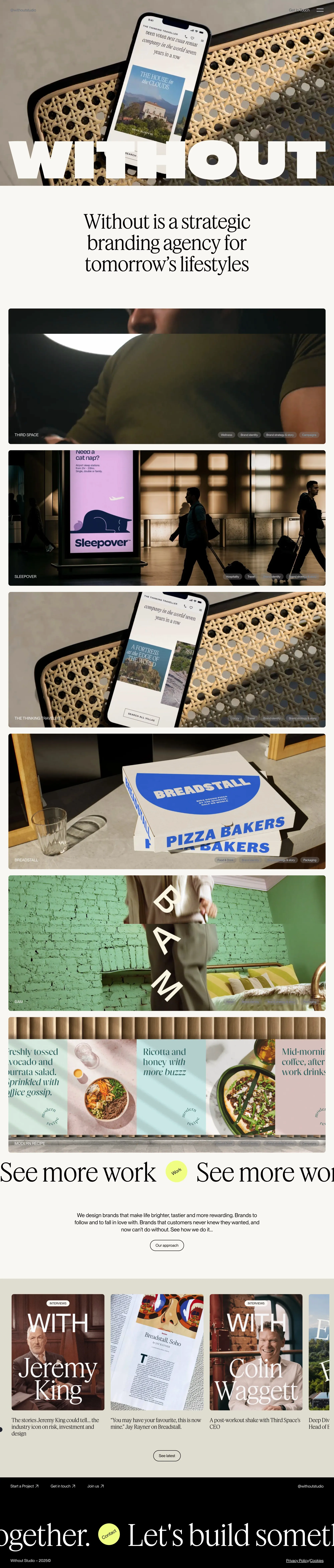 Without - A Strategic Branding Agency - Portfolio design